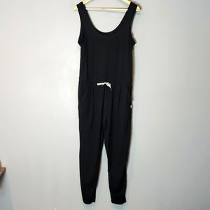 Vuori Jumpsuit Womens Small Black Lux Harem Tank Sleeveless Ankle Knit Pull On